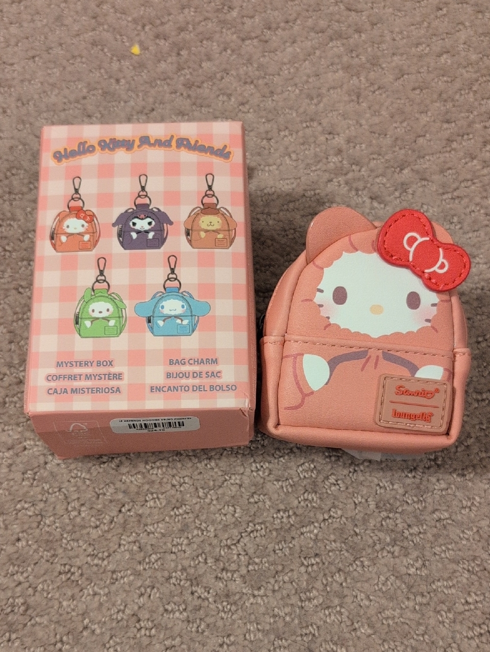Loungefly Hello Kitty Peach Hoodies Sweatshirt Blind Box Mini Bag Charm